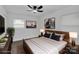 Well-staged bedroom with modern decor and hardwood floors at 1814 Eastway Dr, Charlotte, NC 28205