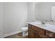 Neat powder room featuring modern sink and fixtures at 217 Blossom Hill Rd, Lincolnton, NC 28092