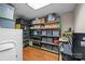 Organized basement storage with shelving units, boxes, and ample room at 27 Heritage Ct, Lake Wylie, SC 29710