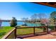 Expansive lake view from the wooden deck, showcasing the beautiful waterfront scenery at 343 River Haven Dr, Taylorsville, NC 28681