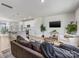 Spacious open concept: living room flows to kitchen and dining area with lots of natural light at 8707 Nolley Ct, Charlotte, NC 28270