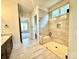 Modern bathroom with a glass-enclosed shower and tiled floors at 178 Fulworth Nw Dr # 64, Concord, NC 28027
