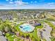 Aerial shot of neighborhood featuring a pool and clubhouse at 2146 Holden Sw Ave, Concord, NC 28025