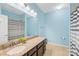 Bathroom features a granite countertop and a combination shower and tub at 2146 Holden Sw Ave, Concord, NC 28025