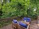 Spacious deck in backyard with outdoor seating, perfect for entertaining surrounded by lush greenery at 2214 Olde Chantilly Ct, Charlotte, NC 28205