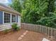 Backyard with a wooden fence and landscaping, providing a private outdoor space at 2214 Olde Chantilly Ct, Charlotte, NC 28205