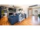 Cozy living room with a stone fireplace, hardwood floors, and a stylish decor at 3765 11Th Ne St, Hickory, NC 28601