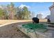 Wide backyard, hardscaped patio, barbeque, and green hose at 4104 Armstrong Farm Dr, Belmont, NC 28012