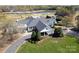 An aerial view of the Clubhouse and surrounding grounds at the Providence Country Club at 5419 Sunningdale Dr, Charlotte, NC 28277