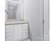 Bright bathroom vanity with white cabinets, a sink, and a mirror, complemented by neutral walls at 6308 Brumit Ln, Charlotte, NC 28269