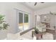 Cozy living room featuring sliding glass doors and modern decor at 700 Sunset Pointe Dr, Salisbury, NC 28146