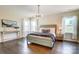 Elegant bedroom featuring hardwood floors and large windows that provide plenty of light at 11144 Limehurst Pl, Charlotte, NC 28278