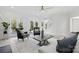 Open-concept living room with neutral tones, stylish furniture, and lots of natural light at 13833 Jonathans Ridge Rd, Mint Hill, NC 28227