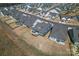 Aerial view of neighborhood showcasing new homes and landscaping in a suburban community at 1447 Encore Ln, Waxhaw, NC 28173