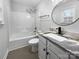 Clean bathroom featuring new fixtures and a granite topped vanity at 1638 Pineburr Ln, Rock Hill, SC 29730