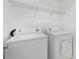 Laundry room with white washer and dryer and wire shelving at 321 Rose Garden Ct, Rock Hill, SC 29732