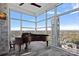 Bright living space with a piano and expansive windows showcasing city skyline views at 333 W Trade St # 2704, Charlotte, NC 28202