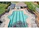 Aerial view of a pristine pool offering an inviting space for leisure and recreation at 3934 Blue Dory Ln, Denver, NC 28037