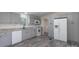 Modern kitchen featuring gray cabinets, stainless steel appliances, and granite countertops at 574 Pamela Rd, York, SC 29745