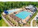 Aerial view of the community pool with swimming lanes, area, and lounge seating at 822 Flatwater Ct, Fort Mill, SC 29708