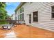 Spacious wooden deck with lounge chairs, perfect for outdoor relaxation and entertaining with access to the house at 1102 High Brook Dr, Waxhaw, NC 28173