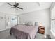 Light-filled bedroom with a tray ceiling, carpet, and multiple windows at 11615 Hidden Grove Trl, Charlotte, NC 28215