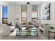 Bright living room featuring a modern design, large windows, and neutral color palette at 127 N Tryon St # 615, Charlotte, NC 28202