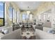 Beautifully designed living room with large windows, elegant decor, and comfortable seating arrangement at 127 N Tryon St # 615, Charlotte, NC 28202