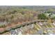 An aerial view of a neighborhood nestled within a dense forest, captured on an overcast day at 2011 Dunsmore Ln # 137, Waxhaw, NC 28173