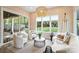 Bright sunroom with comfortable seating, modern lighting and large windows at 2529 Daniel St, Charlotte, NC 28205
