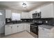 Modern kitchen featuring white cabinets, stainless steel appliances, and updated backsplash at 300 Bell St # 80, Mount Holly, NC 28120