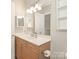 Bathroom featuring a wood vanity, decorative mirror, and modern fixtures at 301 E Tremont Ave, Charlotte, NC 28203
