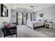 A bedroom with a tray ceiling, neutral color palette, and lots of natural light at 3717 Bodenham Ct, Charlotte, NC 28215