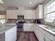 Modern kitchen with stainless steel appliances and granite countertops has tons of storage space at 3810 New Salem Rd, Monroe, NC 28110