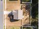 Overhead aerial view of the home showcasing the roof, fenced-in yard and driveway at 428 Wheat Field Dr, Mount Holly, NC 28120