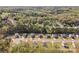 Aerial view of neighborhood showcasing homes and the surrounding trees at 428 Wheat Field Dr, Mount Holly, NC 28120