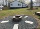 Inviting backyard with a custom stone fire pit area, perfect for outdoor gatherings and relaxation at 609 Mccarten St, Monroe, NC 28112