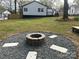 Inviting backyard with a custom stone fire pit area, perfect for outdoor gatherings and relaxation at 609 Mccarten St, Monroe, NC 28112