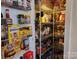 Organized pantry with wire shelving, showcasing an array of food items at 86614 Arrington Rd, Lancaster, SC 29720