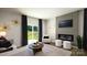 Inviting living room featuring a modern fireplace, TV, and a sliding glass door leading outside at 146 Falling Up Ln, Salisbury, NC 28147