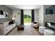 Bright living room with a plush sofa, stylish decor, and a sliding glass door with a backyard view at 146 Falling Up Ln, Salisbury, NC 28147