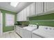 Well-lit laundry room with abundant cabinet storage and counter space at 153 Stafford Estates Dr, Salisbury, NC 28146