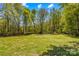 Private wooded backyard features mature trees at 1725 Bristol Rd, Statesville, NC 28677