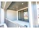 Covered patio with ceiling lights and sliding glass door at 219 Halemarg Dr, Belmont, NC 28012