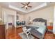 Spacious main bedroom features hardwood floors, tray ceiling, and sitting area at 306 Nance Rd, Charlotte, NC 28214