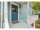 Inviting front porch with a classic blue door and white trim at 311 W Center Ave, Mooresville, NC 28115