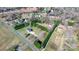A captivating aerial view of a property with well-maintained landscaping and a long driveway in a suburban neighborhood at 4875 Sulpher Springs Ne Rd, Hickory, NC 28601
