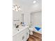 Bathroom with vanity, sink, white cabinets, shower, and tub at 620 St Lukes Church Rd, Salisbury, NC 28146