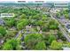 Aerial view of neighborhood amenities with businesses and restaurants within walking distance at 925 E 35Th St, Charlotte, NC 28205