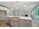 Modern kitchen featuring a large kitchen island with stainless steel sink and faucet at 9957 Cask Way, Huntersville, NC 28078